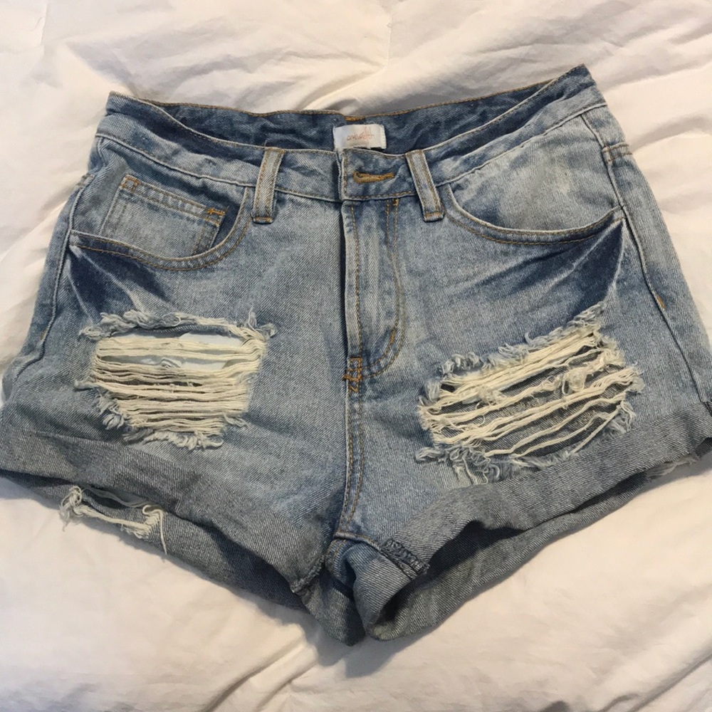 Big waisted jean shorts bought at local boutique